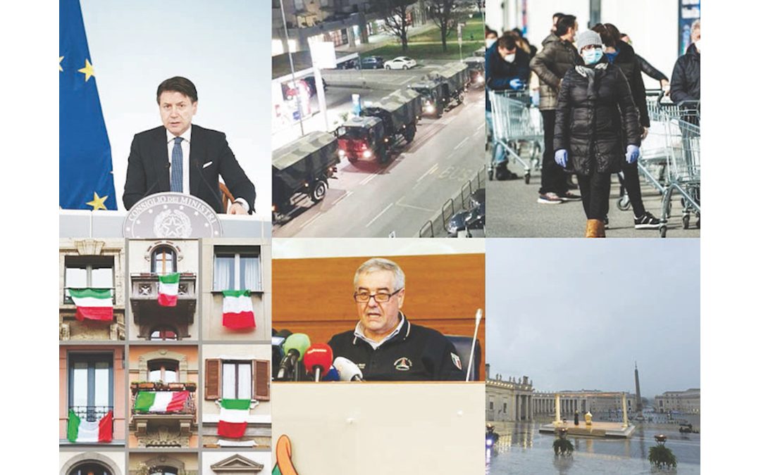 Dall’annuncio di Conte alla positività dei due turisti cinesi, al paziente zero in Lombardia, alle salme nei camion militari