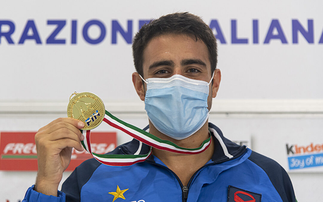 Giovanni Tocci con la medaglia d'oro a Bolzano (foto di Giorgio Perottino / DBM)