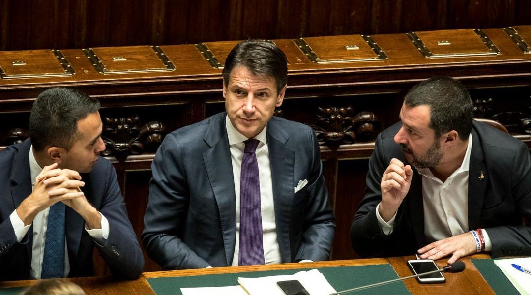 Il premier Conte e i vice premier Salvini e Di Maio