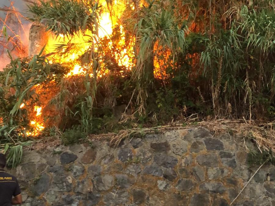 Una parte dell'incendio