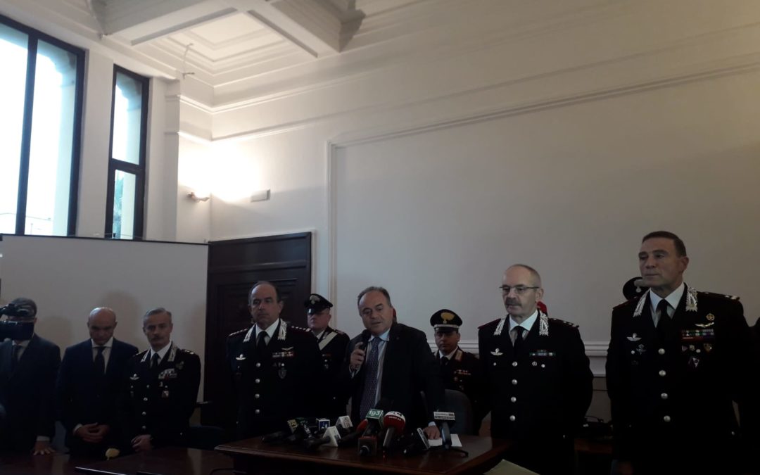 La conferenza stampa per l'operazione con il procuratore Nicola Gratteri