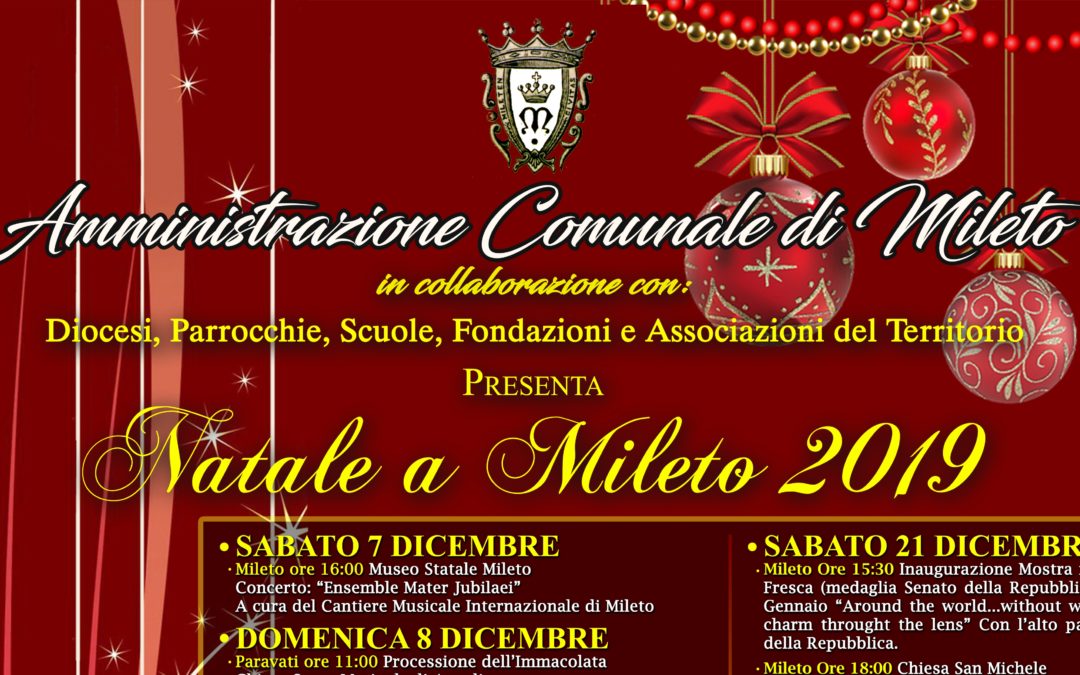 Mileto, l’Amministrazione comunale vara il calendario degli eventi natalizi