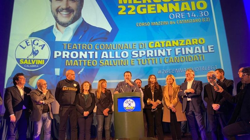 Elezioni regionali, Salvini chiude le sue visite in Calabria: «Vinciamo con 20 punti»