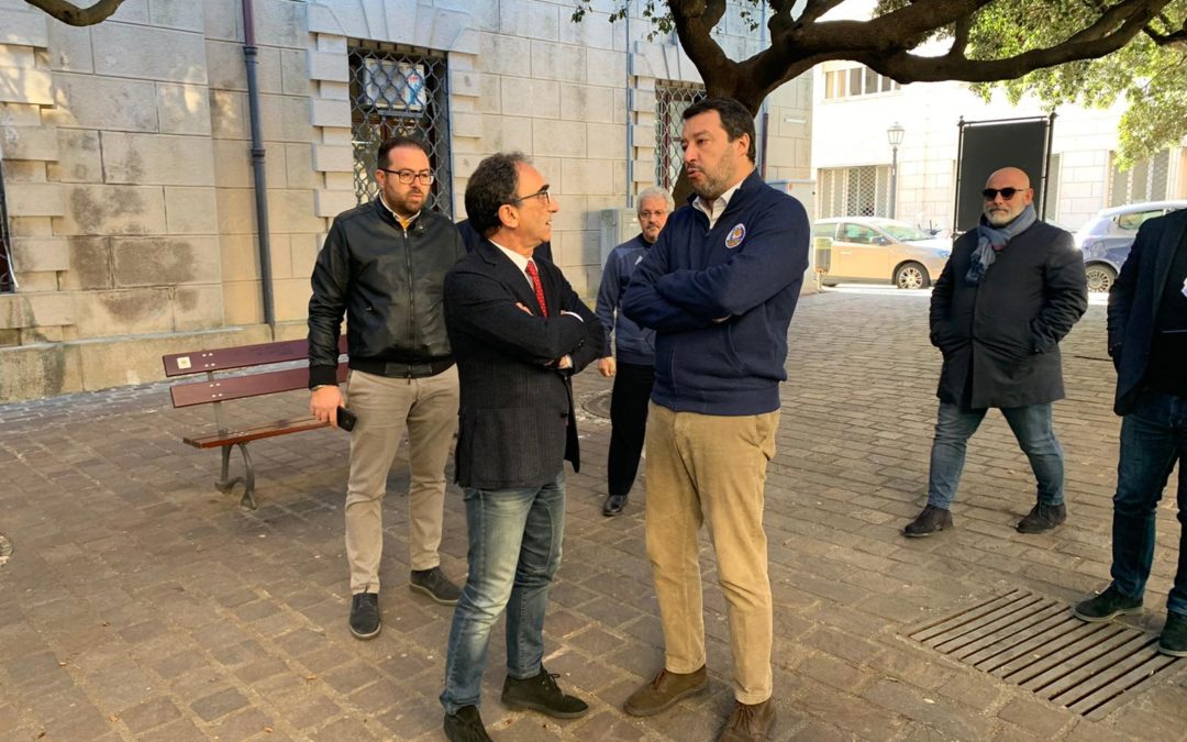 Sergio Abramo con Matteo Salvini a Catanzaro
