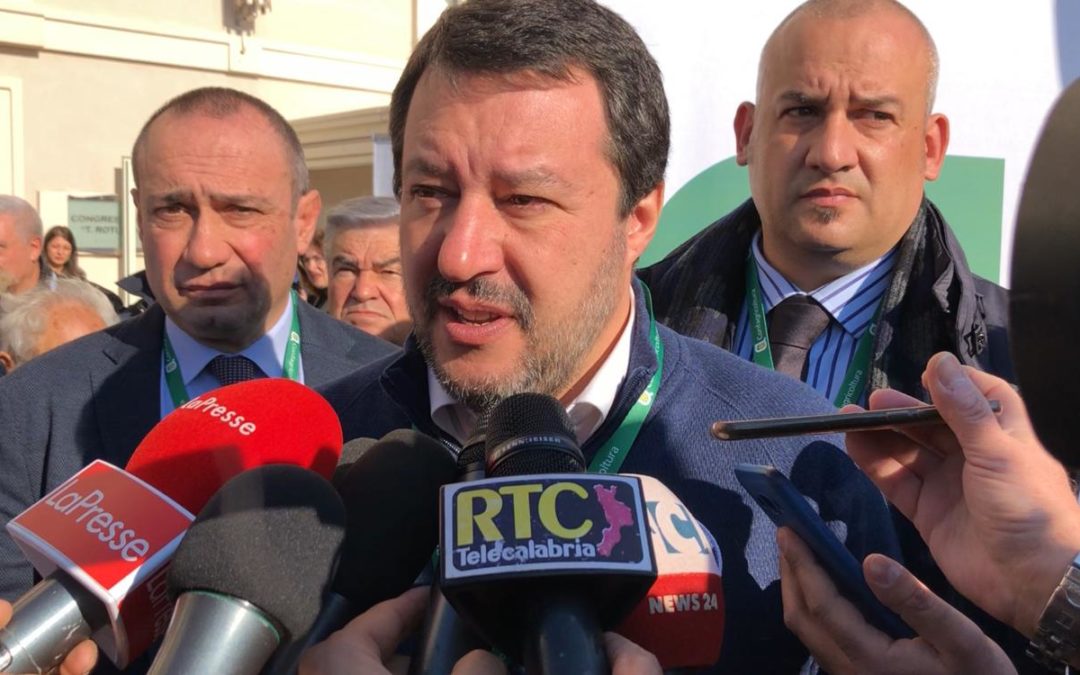 Matteo Salvini durante una delle recenti visite in Calabria