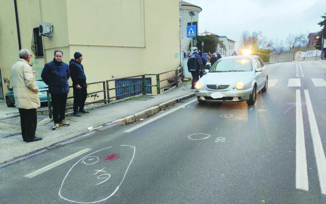 I segni sull'asfalto dopo l'incidente di sabato scorso a San Rocco (foto Ufficio Stampa Basilicata)
