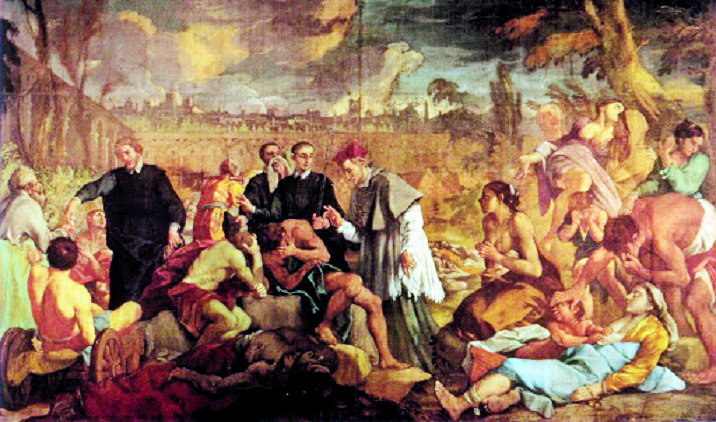 Luigi Pellegrino Scaramuccia, detto Perugino,  “Federico Borromeo visita il lazzaretto durante la peste del 1630 (1670 circa)