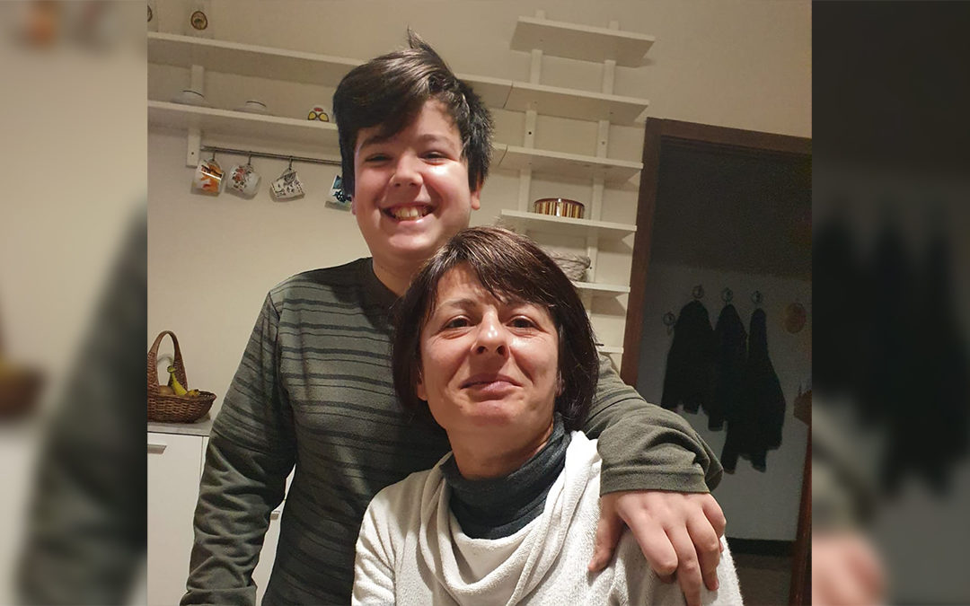 Marianna con uno dei suoi figli