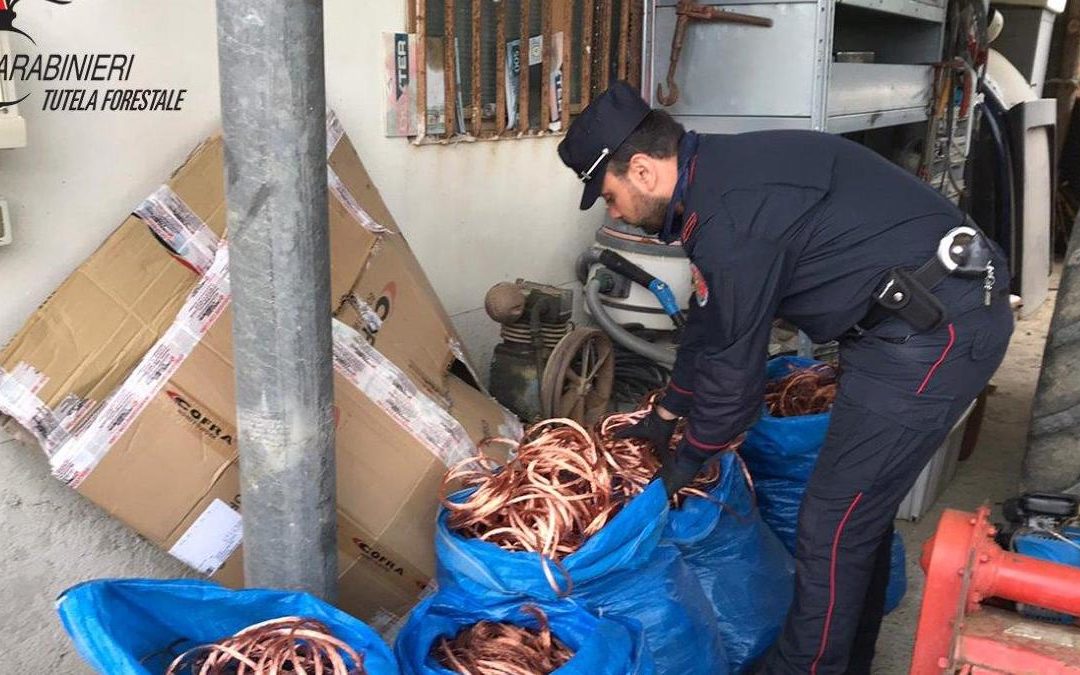 Il rame sequestrato dai carabinieri