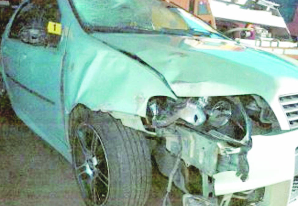L’auto di Salvatore Laspagnoletta danneggiata dopo gli scontri di Vaglio durante i quali ha perso la vita Fabio Tucciariello