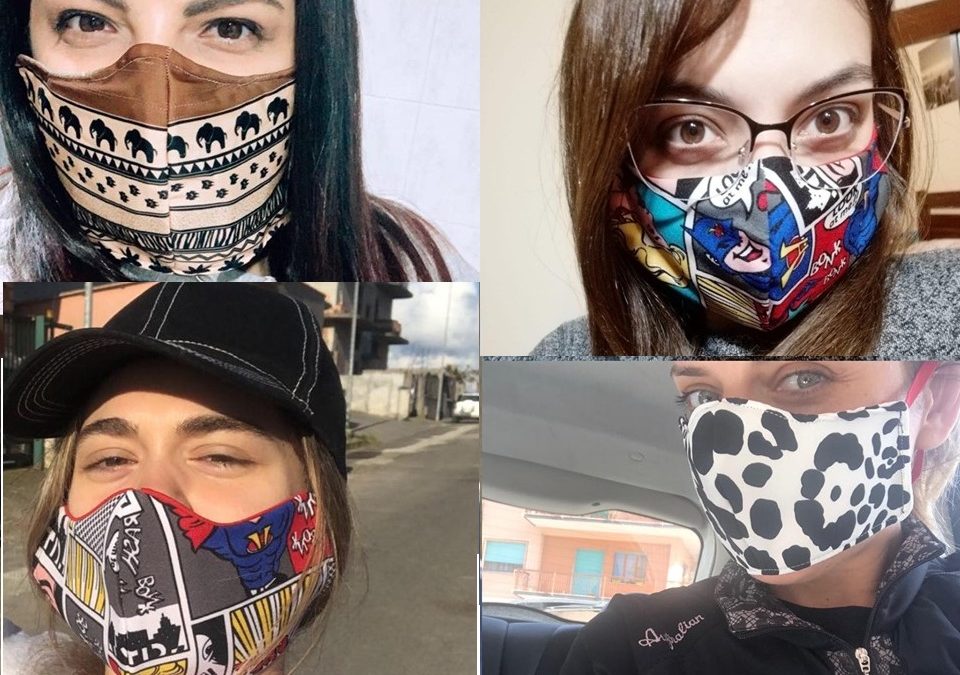 Le mascherine create da Emanuela Arena e la sua famiglia