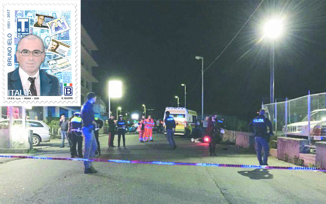 Il luogo dell'agguato che costò la vita a Bruno Ielo e il francobollo a lui dedicato