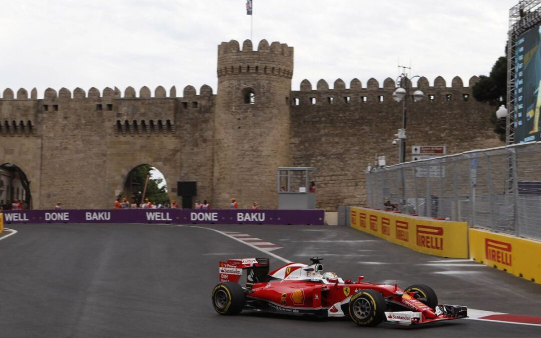 La Ferrari durante il Gran premio dell'Azerbaijan