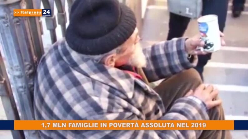1,7 mln famiglie in povertà assoluta nel 2019