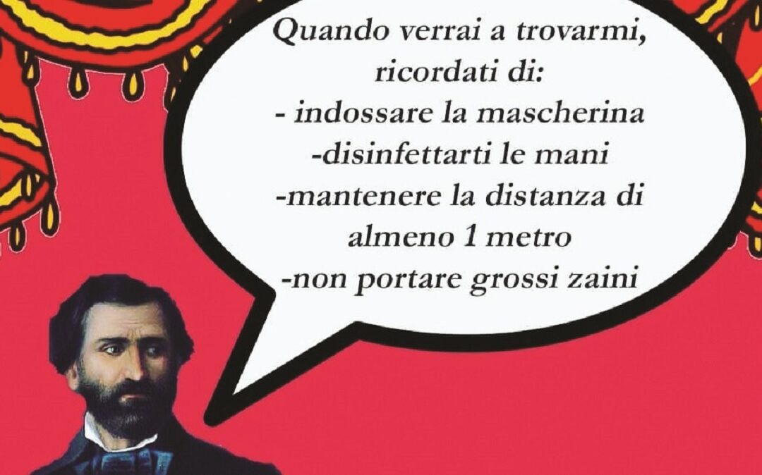 Giuseppe Verdi spiega le regole per accedere al museo (foto: da instangram @museoscala)