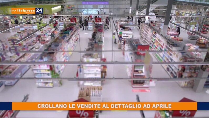 Crollano le vendite al dettaglio ad aprile