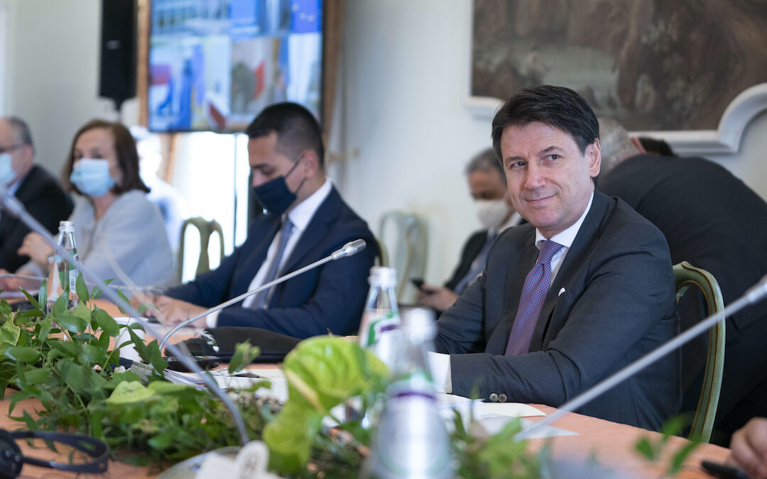 Il premier Giuseppe Conte a Villa Pamphili agli Stati generali dell'Economia (Foto Filippo Attili/LaPresse)