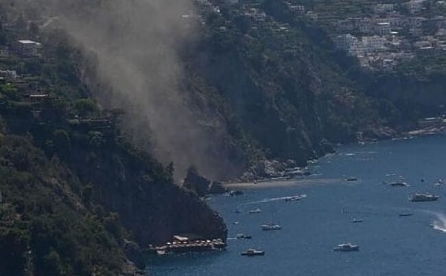 Conca dei Marini, paura per una frana