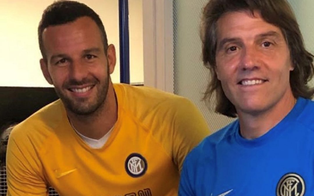 Adriano Bonaiuti con Samir Handanovic
