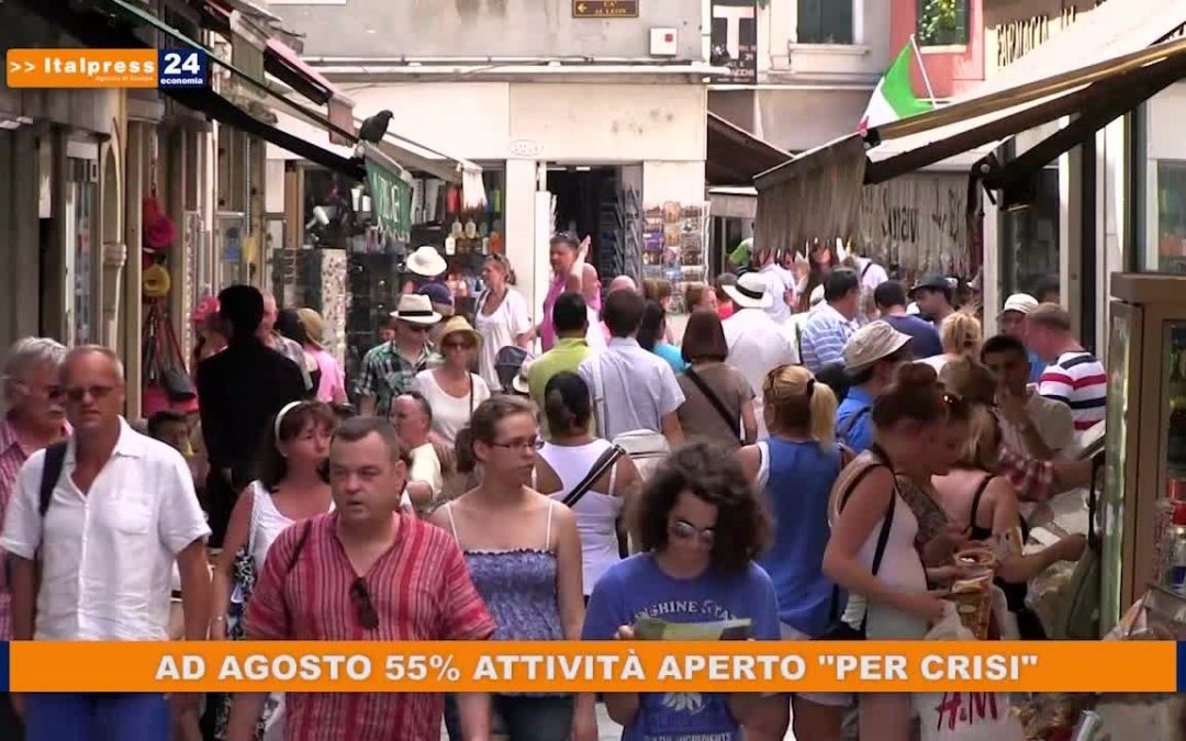 Ad agosto 55% attività aperto “per crisi”