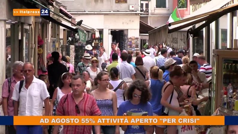 Ad agosto 55% attività aperto “per crisi”