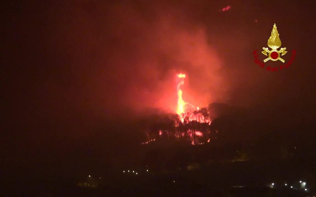 Paura per incendio alle porte di Palermo, in 400 in fuga da case