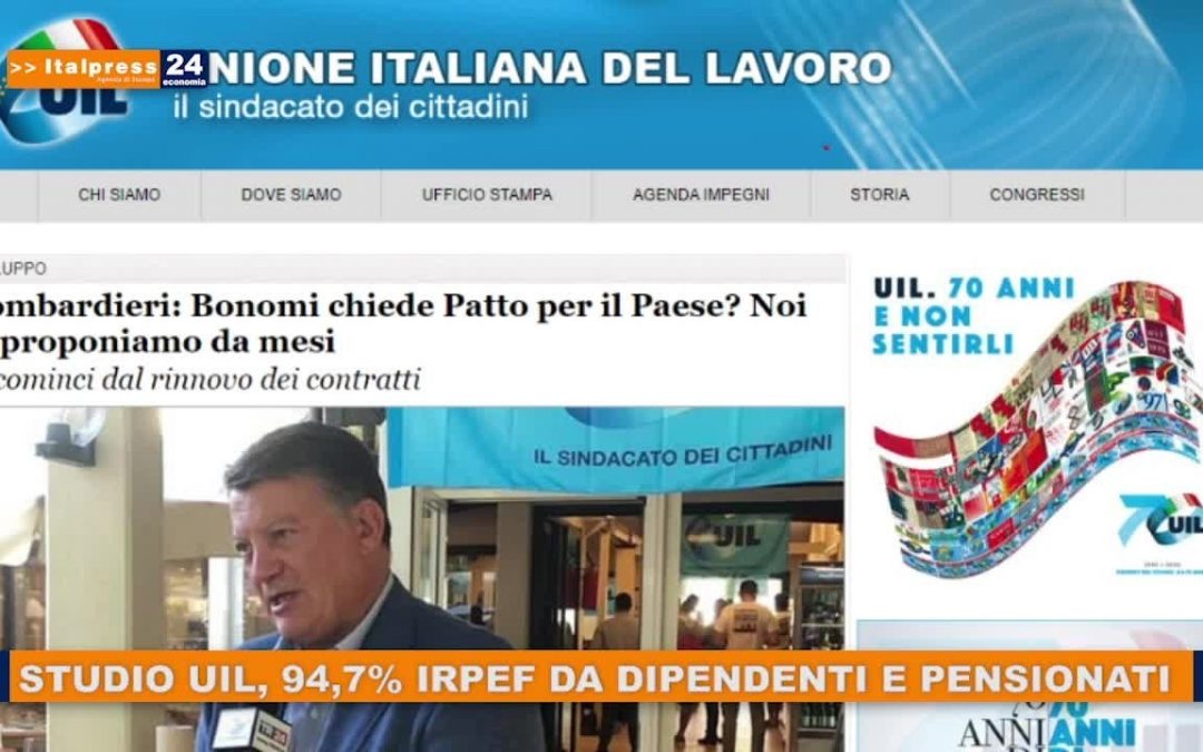 Studio UIL, 94,7% IRPEF da dipendenti e pensionati