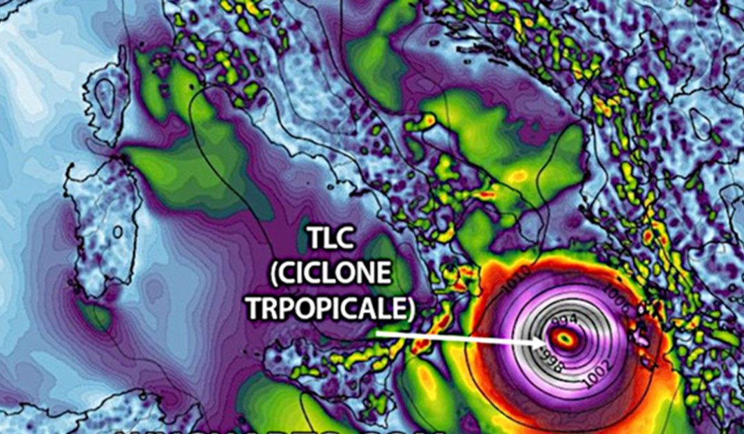 La mappa del ciclone (meteo.it)