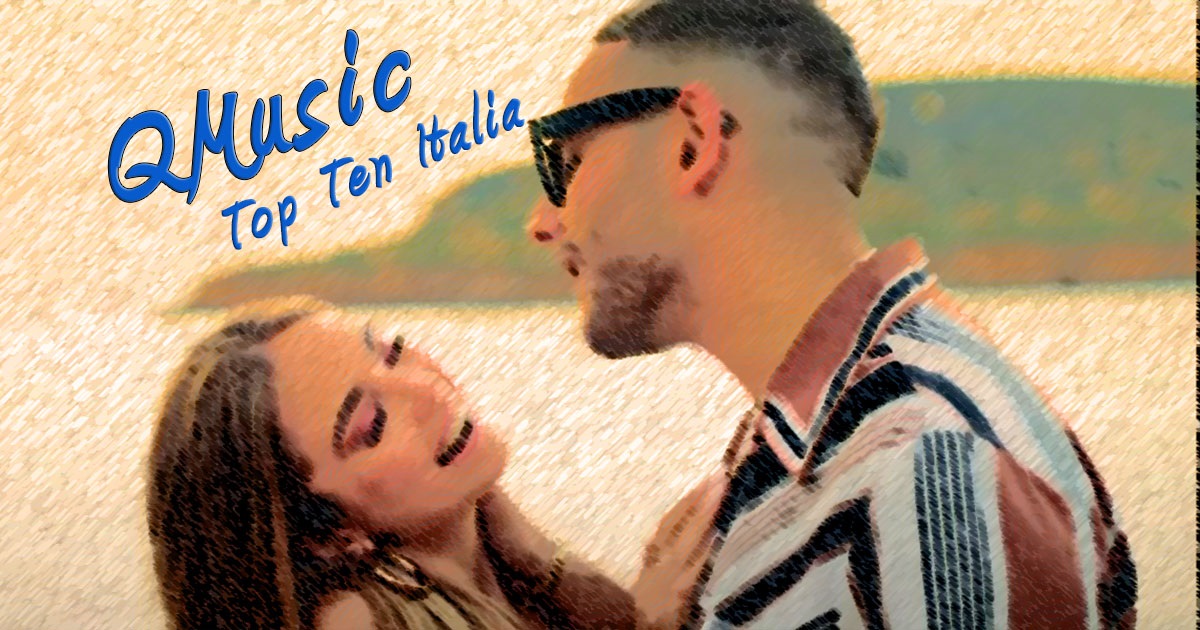 Una grafica di Rocco Hunt e Ana Mena in testa alla Qmusic Chart della settimana