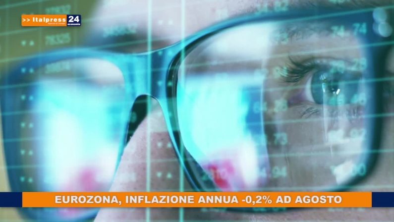 Eurozona, inflazione annua -0,2% ad agosto