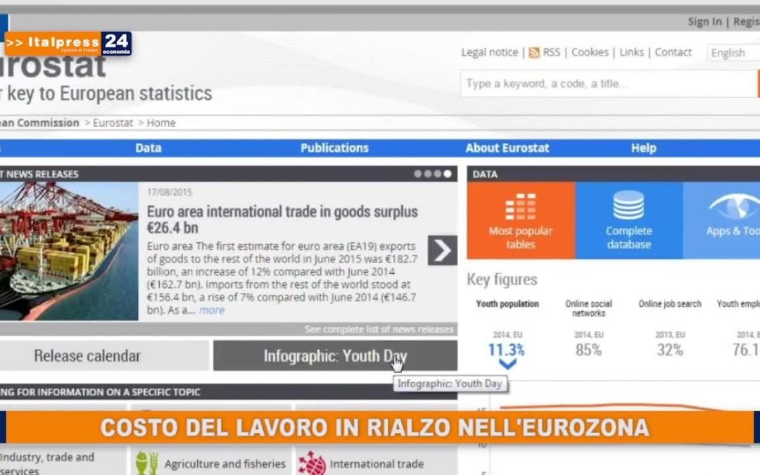 Nell’area euro cresce il costo del lavoro