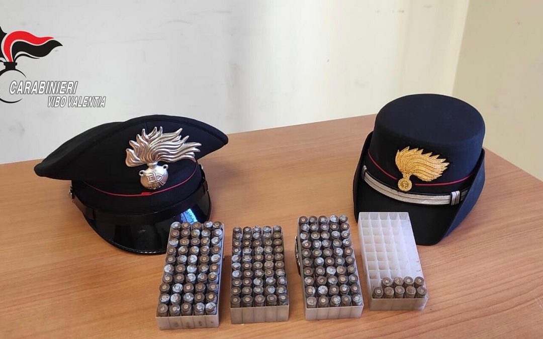 Le munizioni ritrovate dai carabinieri