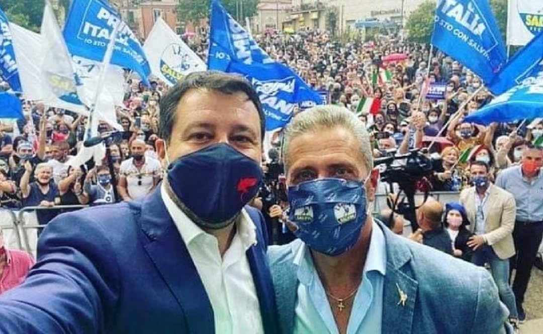 Matteo Salvini con il sindaco di Taurianova Roy Biasi