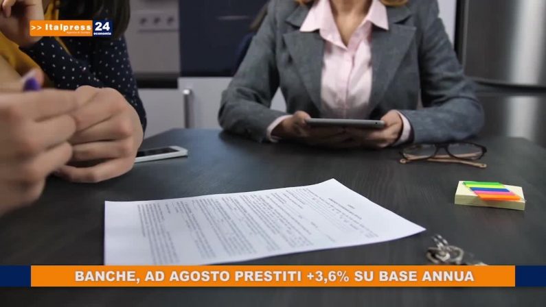 Banche, ad agosto prestiti +3,6% su base annua
