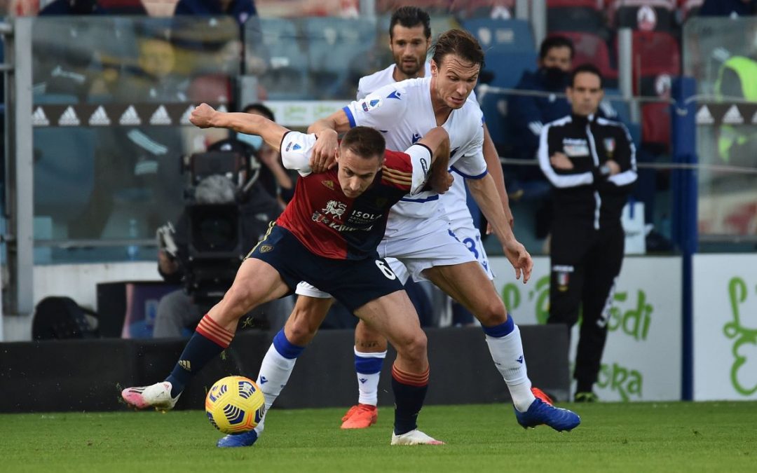 Cagliari-Sampdoria 2-0, Joao Pedro e Nandez in gol