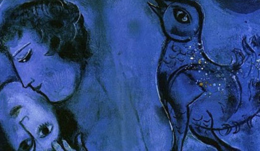 Marc Chagall, “Paesaggio blu” (1949) - Particolare