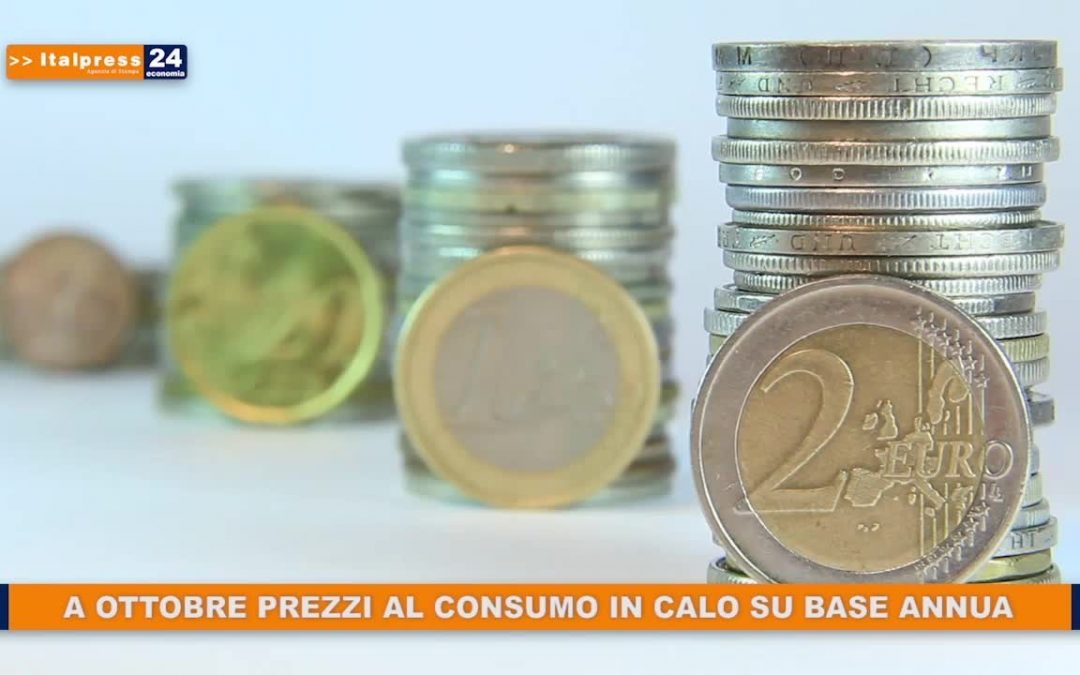 A ottobre prezzi al consumo in calo su base annua