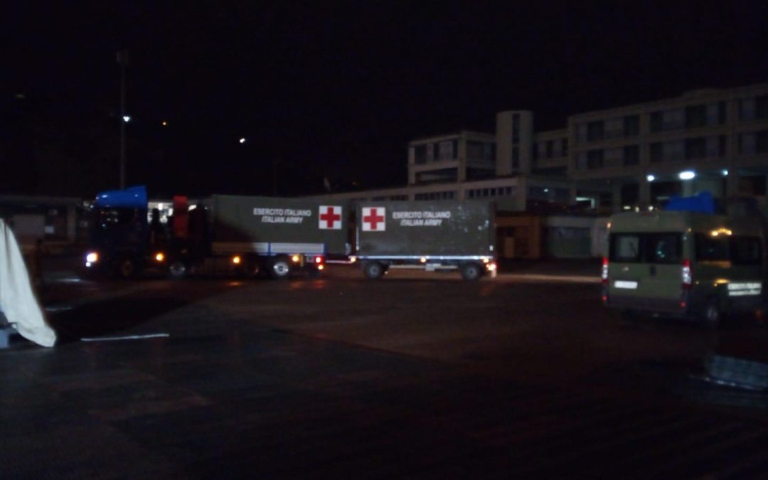 FOTO – L’ospedale da campo dal Libano arrivato a Cosenza