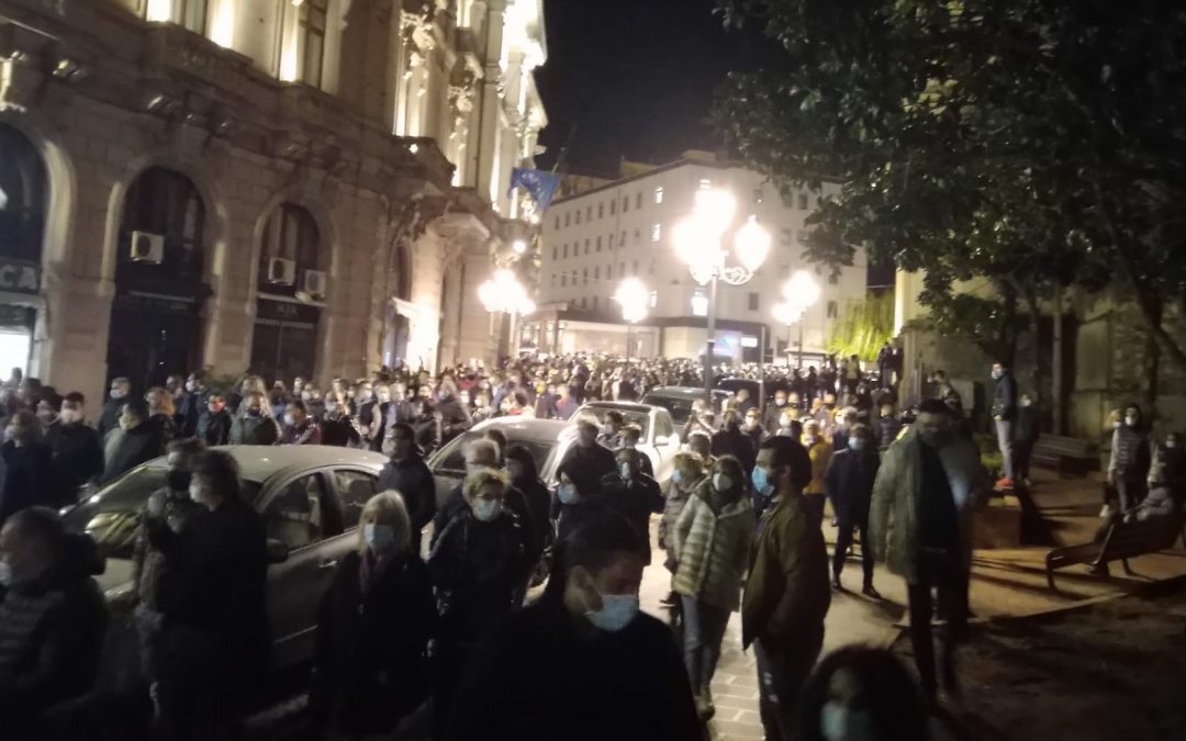 La protesta nel centro di Catanzaro