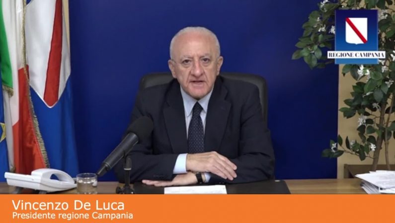 De Luca “In Campania durante feste vietato raggiungere seconde case”