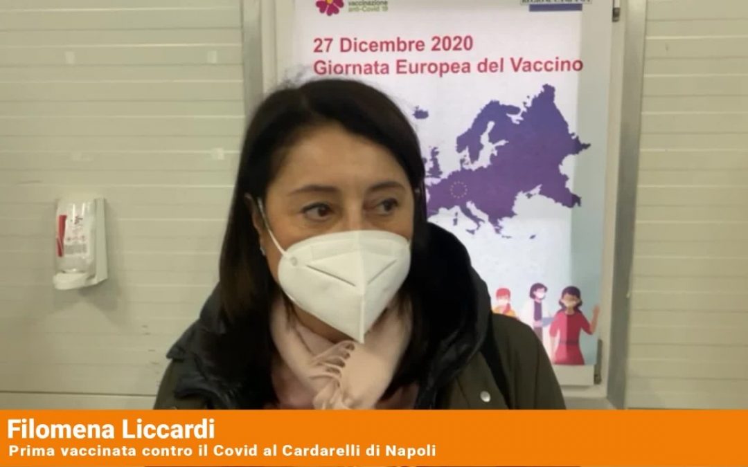 Covid-19, la prima vaccinata al Cardarelli di Napoli