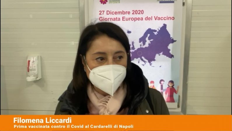 Covid-19, la prima vaccinata al Cardarelli di Napoli