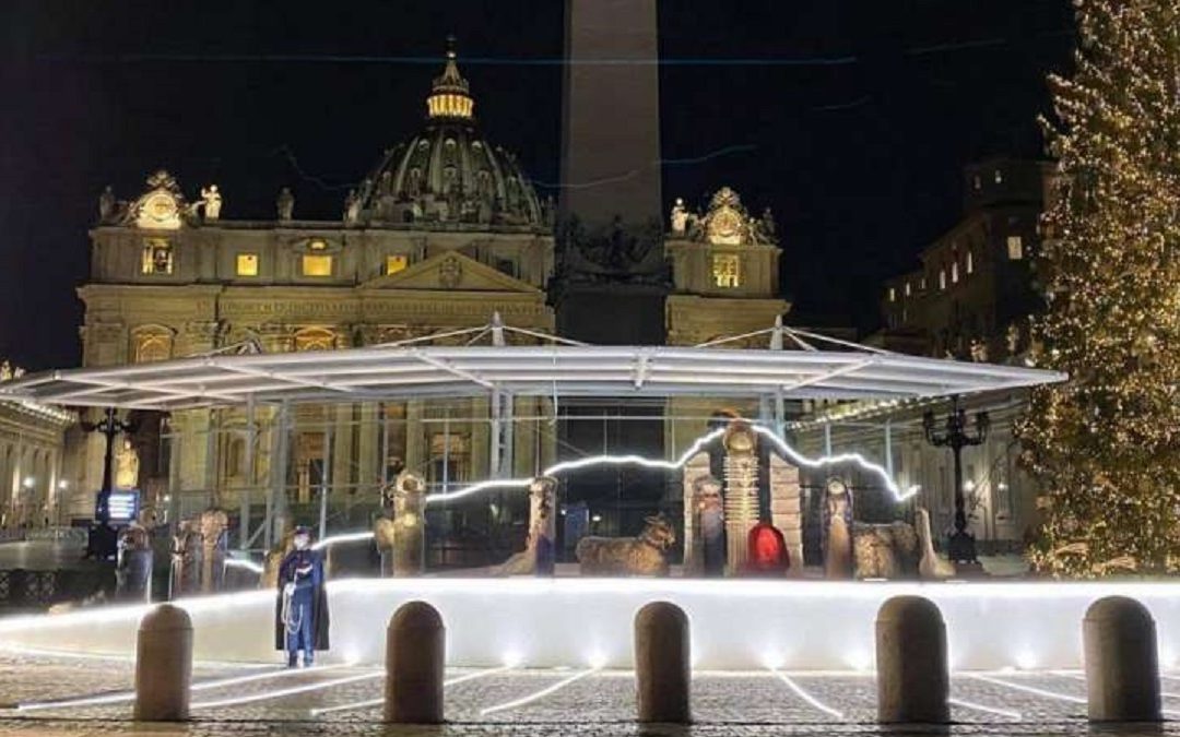 Il presepe 2020 a piazza San Pietro