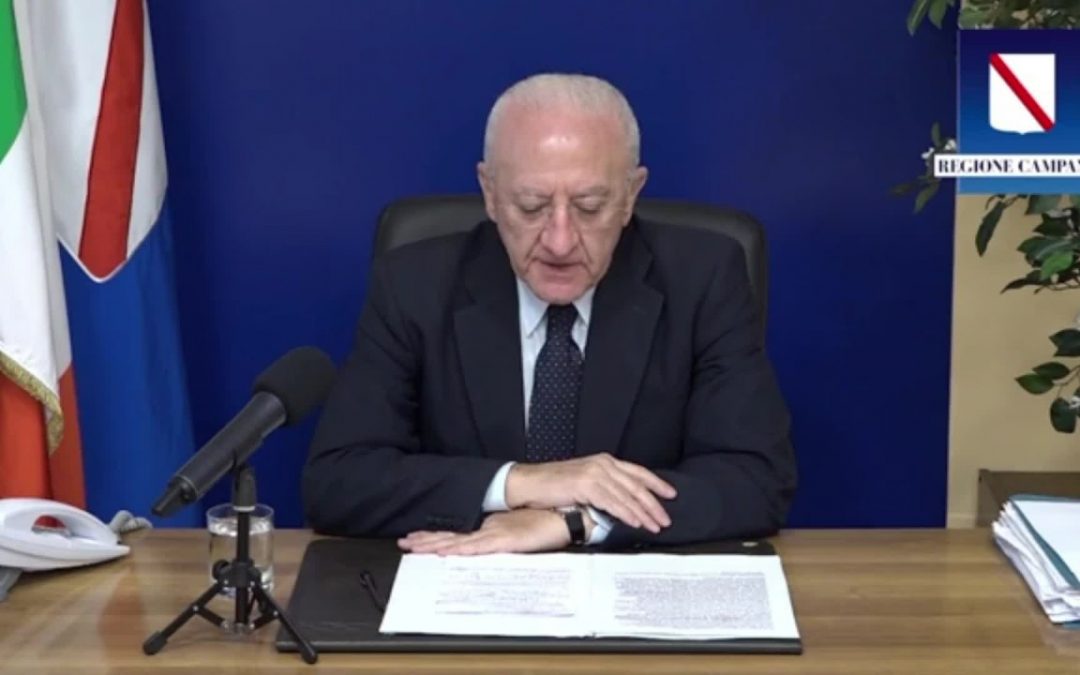 Coronavirus, De Luca “In Campania no a mobilità da piccoli comuni”