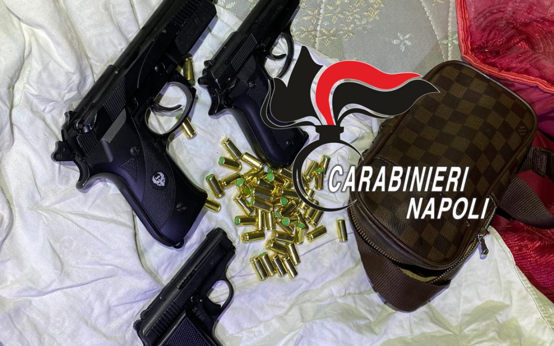 Controlli dei Carabinieri del Comando Provinciale di Napoli, rivenute 3 pistole e oltre 30 munizioni