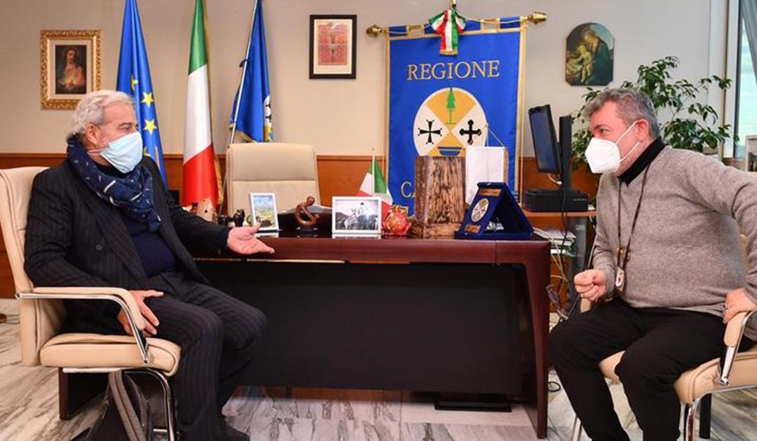 Il presidente f.f., Nino Spirlì, e il commissario ad acta della Sanità, Guido Longo,