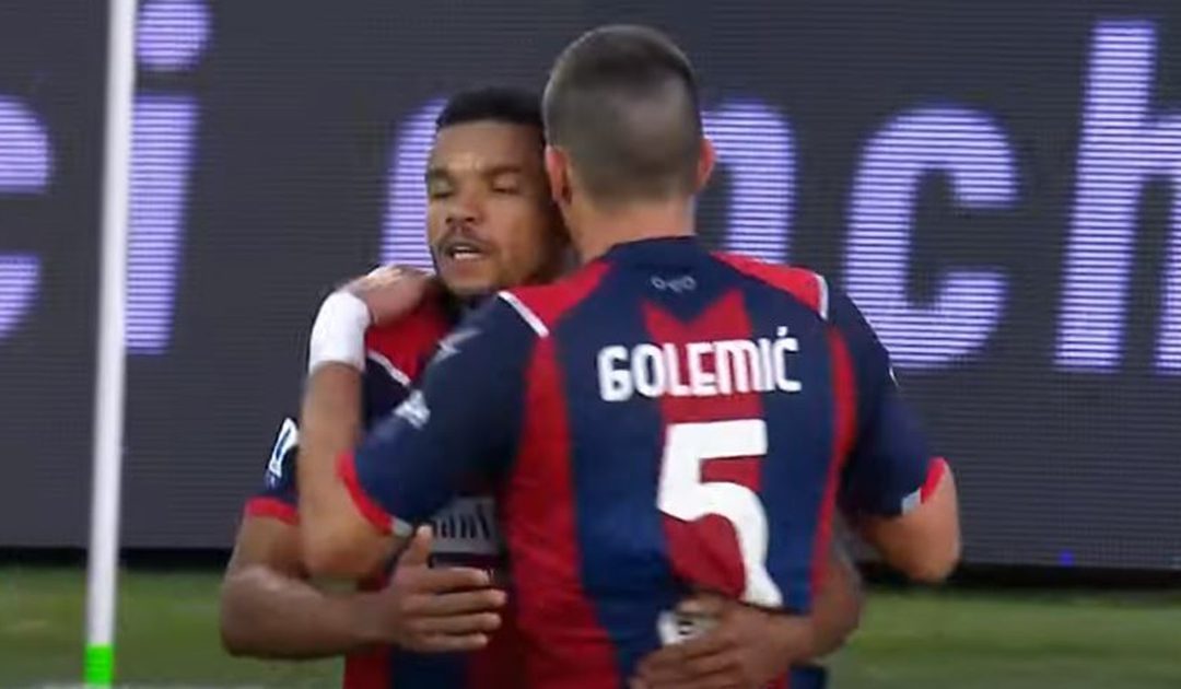 Golemic festeggia dopo la rete del 3-1