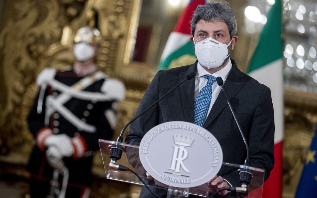 Roberto Fico subito dopo aver ricevuto il mandato esplorativo dal presidente della Repubblica Mattarella