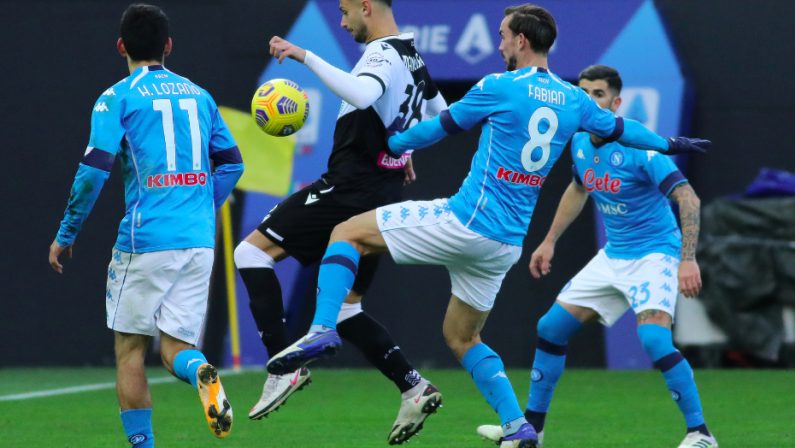 Serie A, Bakayoko affonda l'Udinese, il Napoli vince 2 a 1