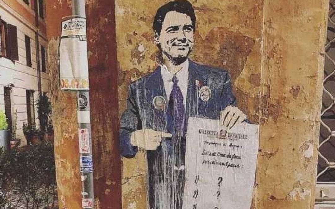 Un murale dedicato a Giuseppe Conte